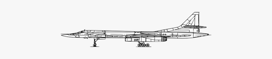 Tupolev 160 Aircraft Side View Vector Clip Art - Technical Drawing, Transparent Clipart