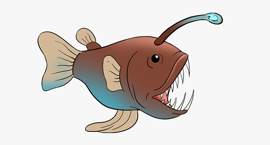 How To Draw Angler Fish - Angler Fish Drawing Easy, Transparent Clipart