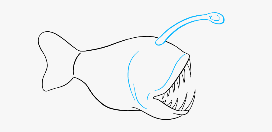 How To Draw Angler Fish - Drawing Of An Anglerfish, Transparent Clipart