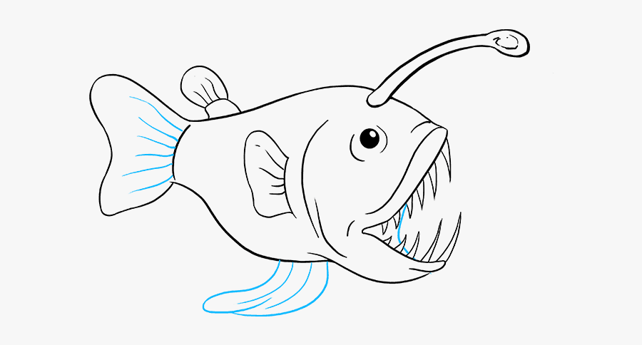 How To Draw Angler Fish - Drawing Of An Anglerfish, Transparent Clipart