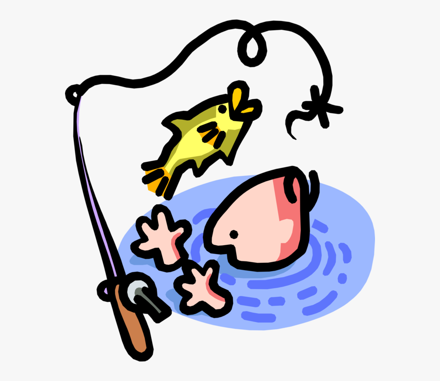 Vector Illustration Of Sport Fisherman Angler Falls, Transparent Clipart