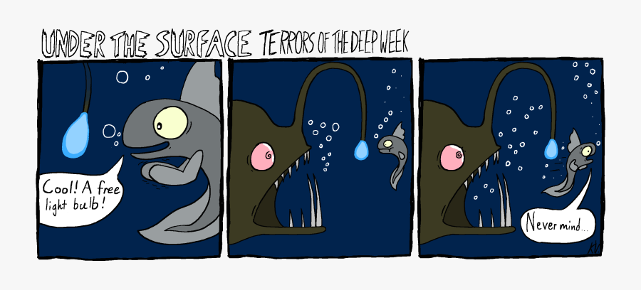 Anglerfish Png -under The Surface Terrors Of The Deep - Cartoon, Transparent Clipart