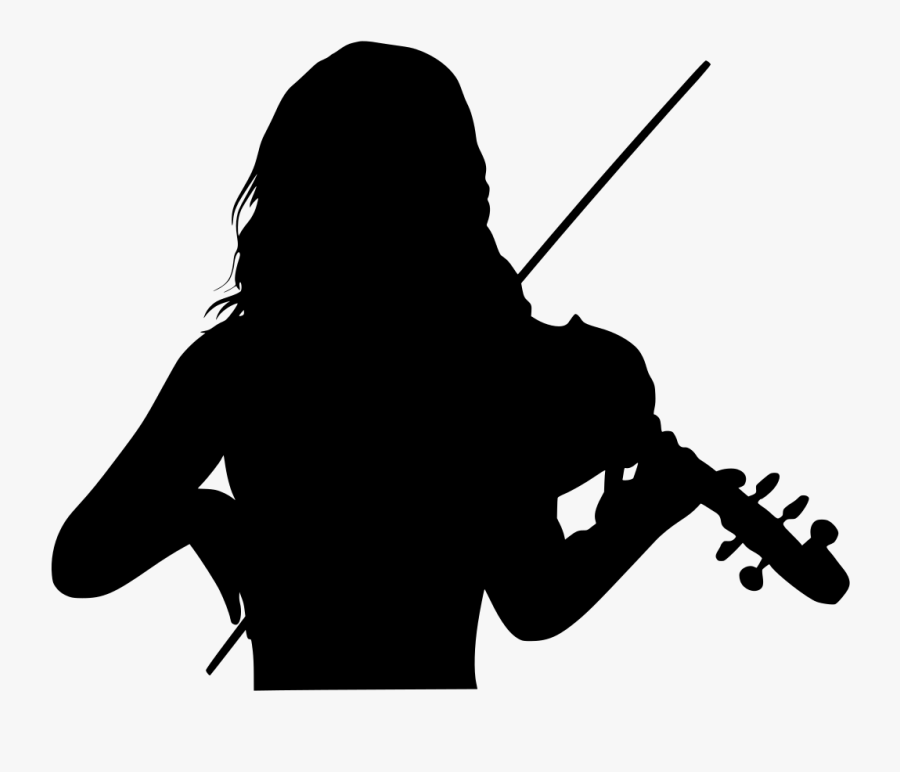 Silhouette Violinist Clipart, Transparent Clipart