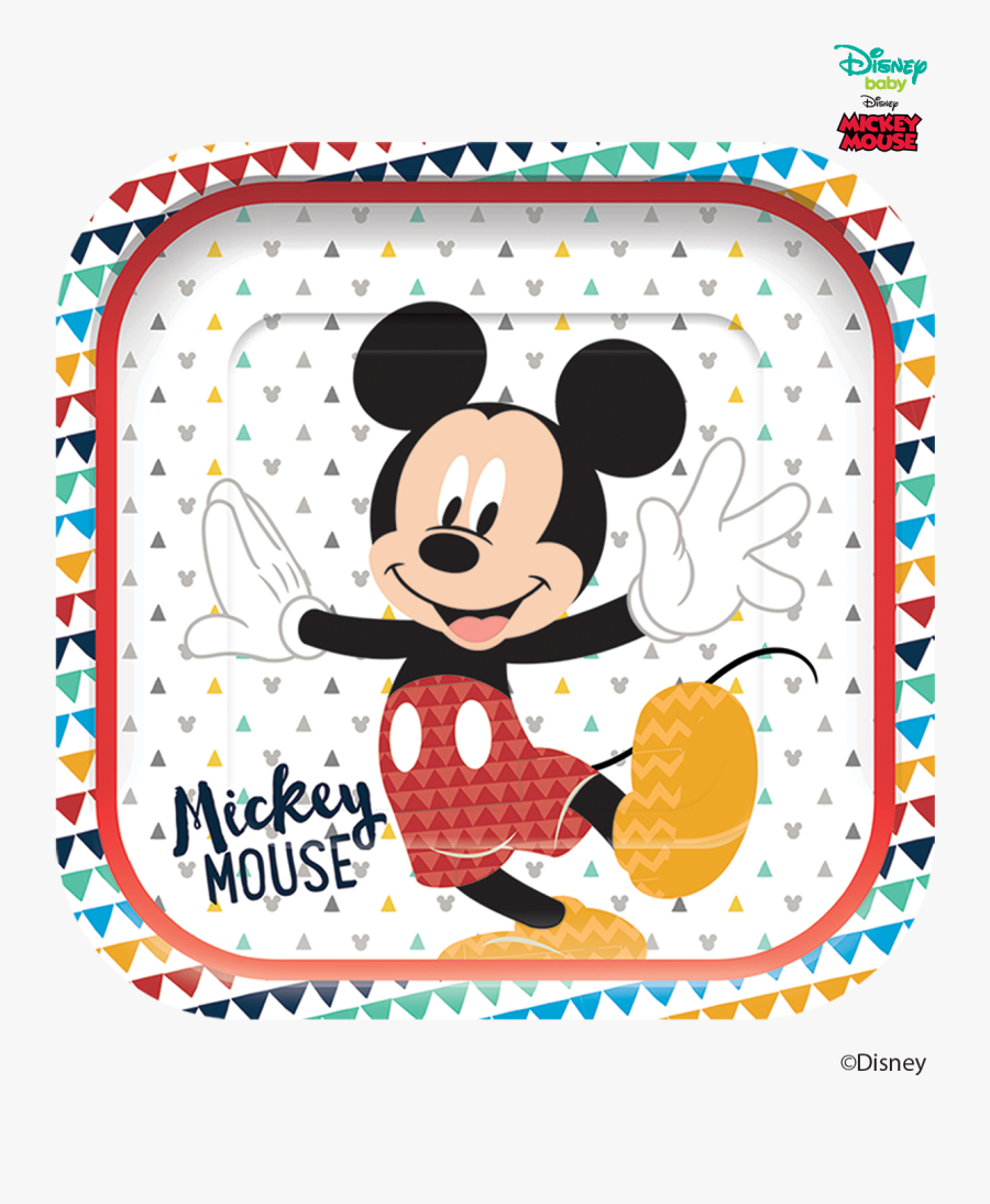Disney Awesome Mickey Mouse Party Square Paper Plates"
 - Парти Покривки Мики Маус, Transparent Clipart