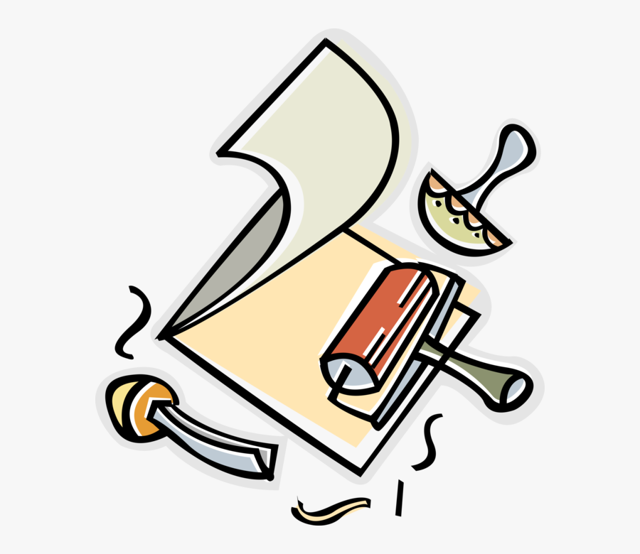 Vector Illustration Of Engraved Printing Plate Using, Transparent Clipart