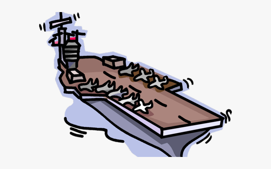 Aircraft Carrier Clipart - Cartoon Navy Aircraft Carrier, Transparent Clipart
