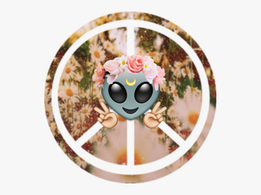 Alien, Peace, And Emoji Image - Emoji Hippie Png, Transparent Clipart
