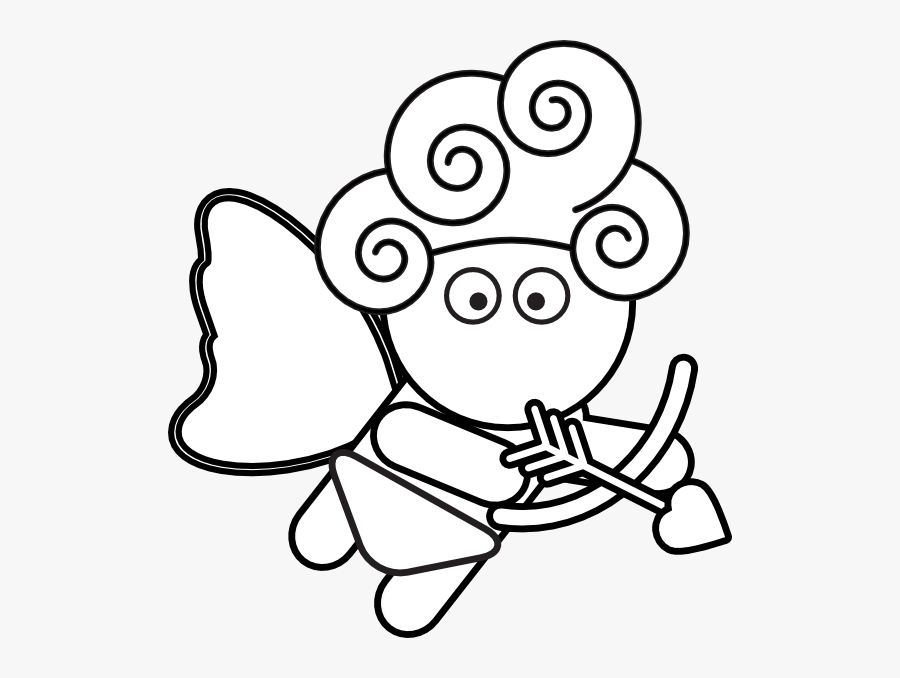 Cupid Clip Art Black And White, Transparent Clipart