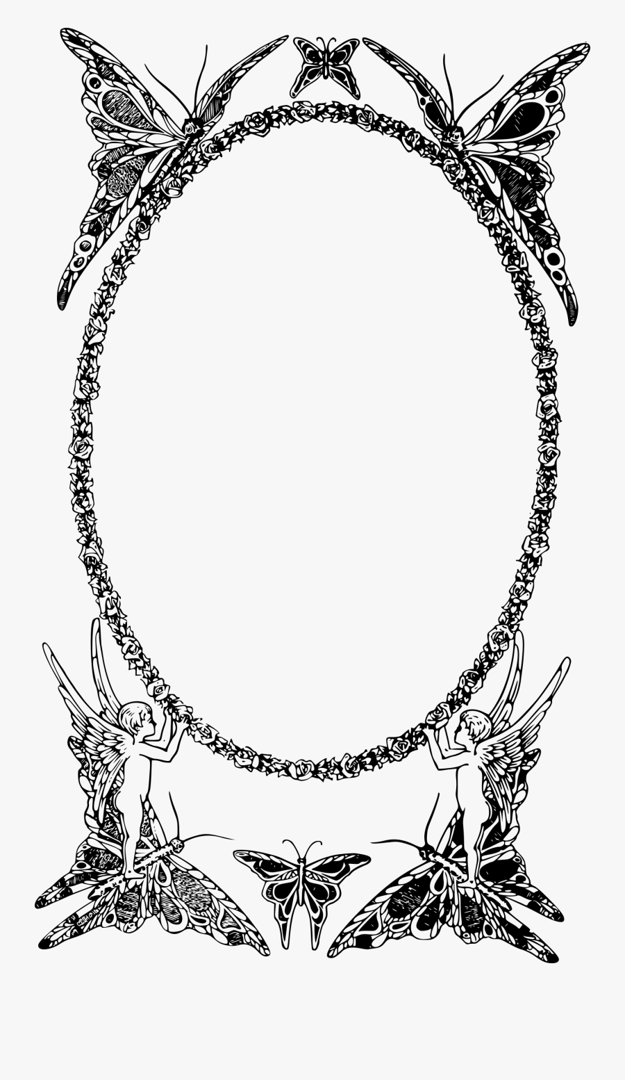 Butterfly Cupid Frame Clip Arts - Mabel Trunnelle, Transparent Clipart