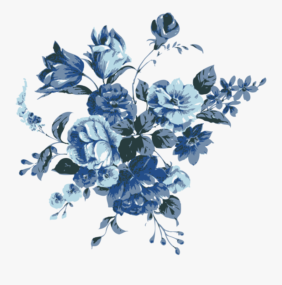 Floral Png Blue - Blue Flower Vector Free, Transparent Clipart