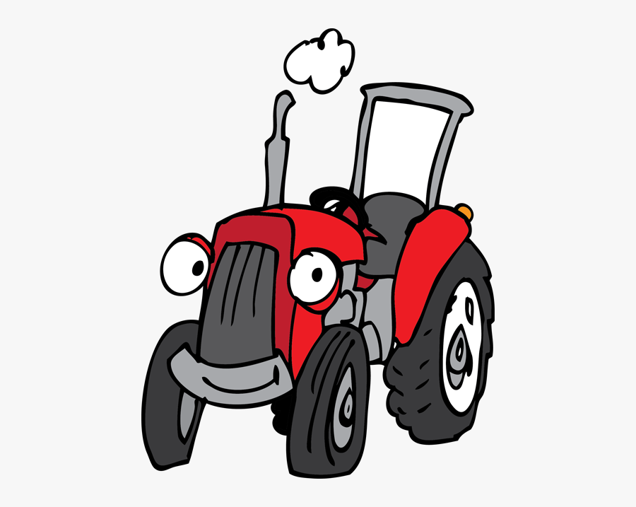 Tractor Cartoon Red, Transparent Clipart