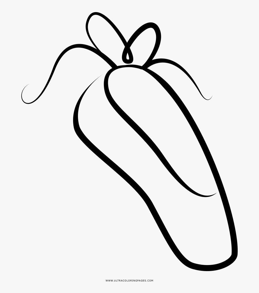 Ballet Shoe Coloring Page - Line Art, Transparent Clipart