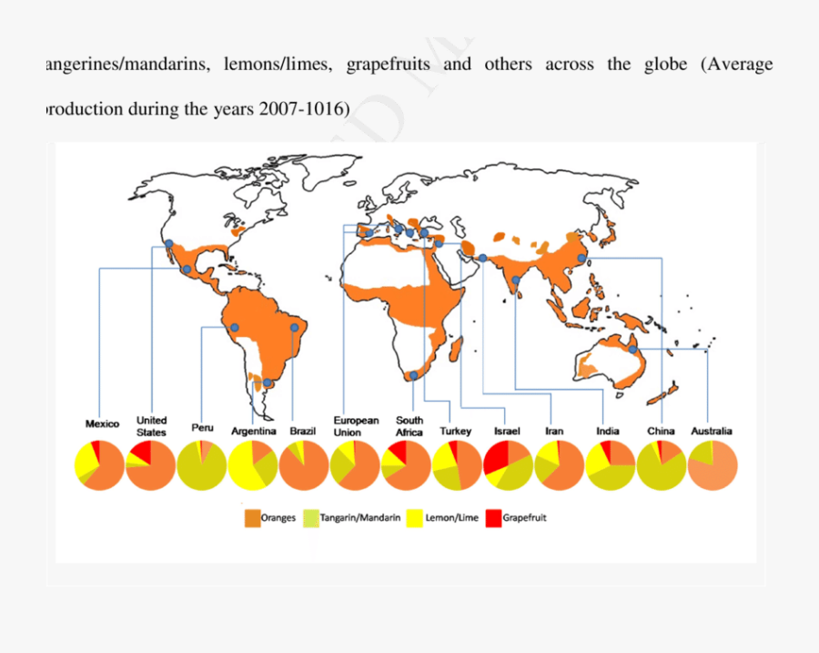 Geographical Distribution Of Production Of Major Citrus - Rift Valley Fever, Transparent Clipart