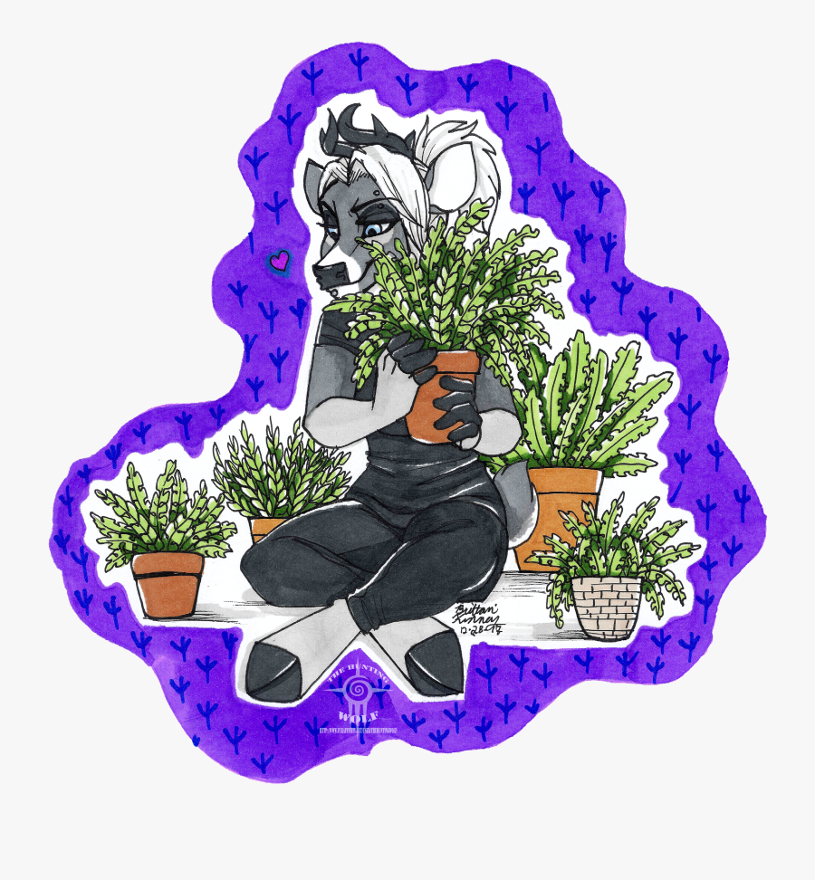 Crazy Fern Lady, Transparent Clipart