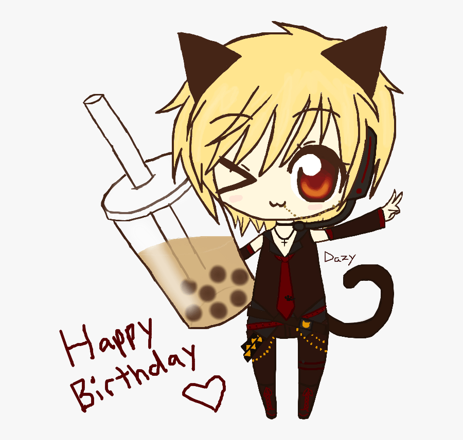 Happy Birthday Cat Stock Techflourish Collections - Happy Birthday Manga Cat, Transparent Clipart