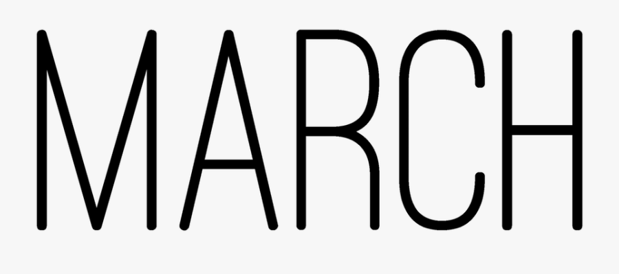 02-february - March Word In Black, Transparent Clipart