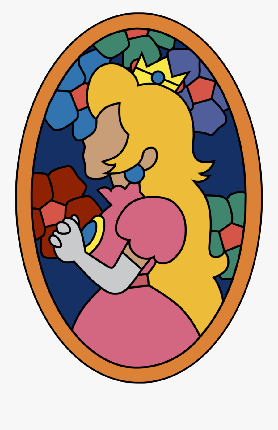 Castle Clip Glass - Mario 64 Princess Peach Stained Glass, Transparent Clipart