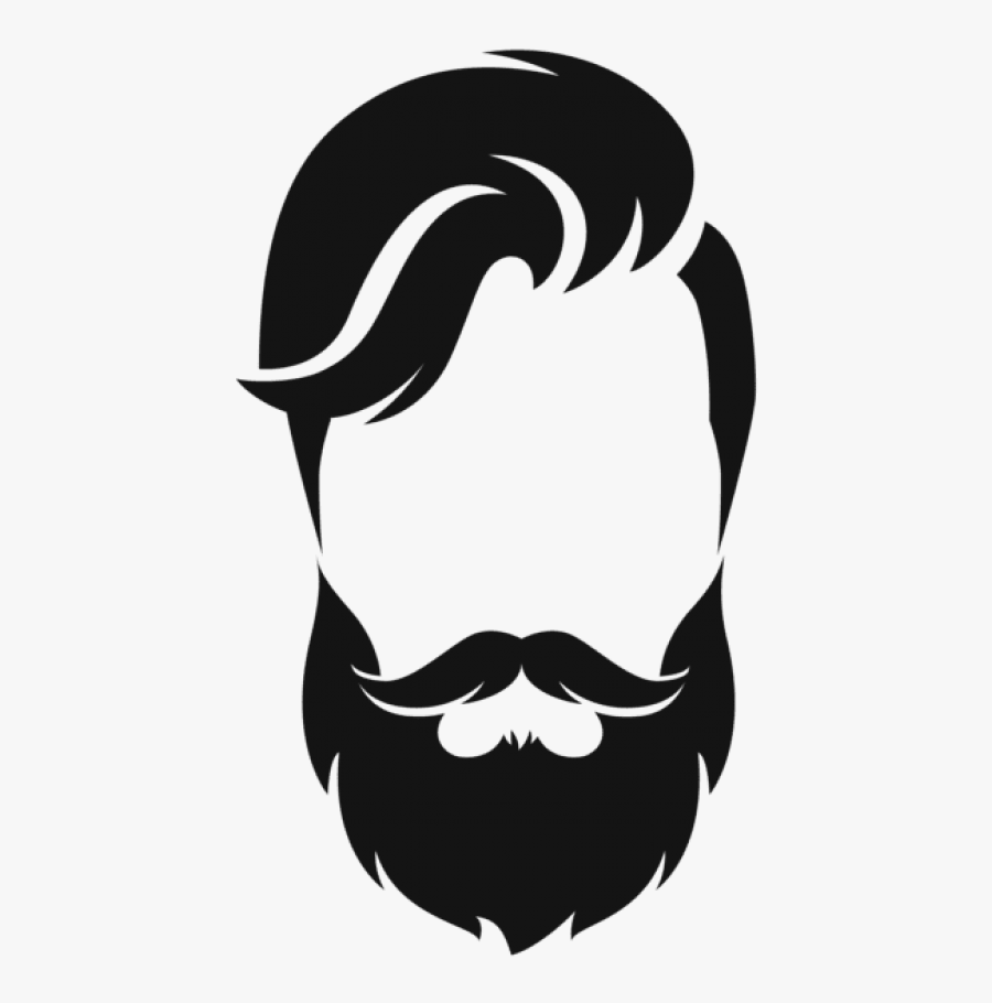 Transparent White Hair Clipart - Beard And Moustache Silhouette, Transparent Clipart