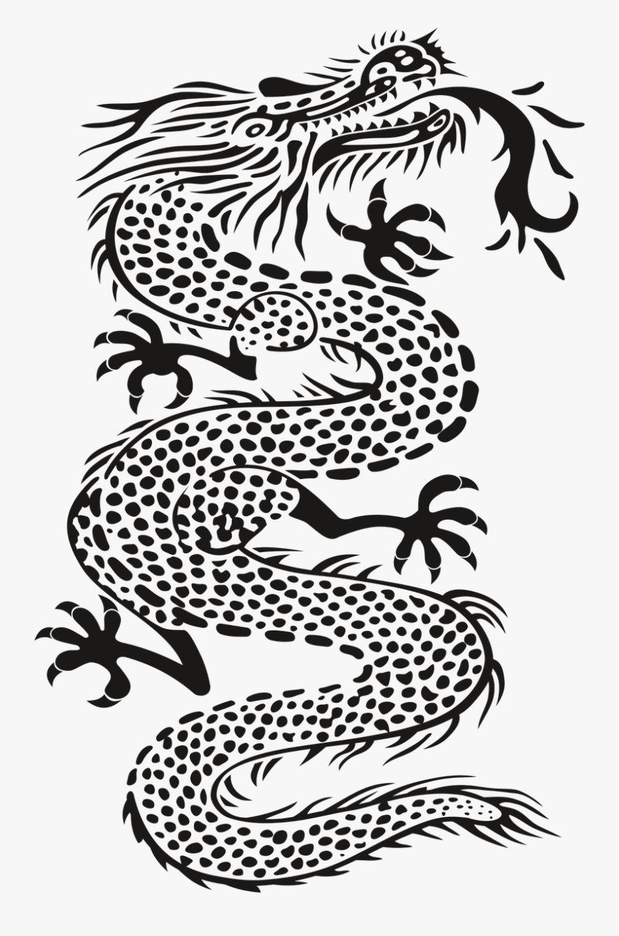 Dragon Monster Black Free Picture - Chinese Dragon Transparent Background, Transparent Clipart