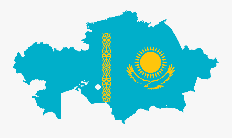 Map,area,tree - Kazakhstan Flag Map, Transparent Clipart