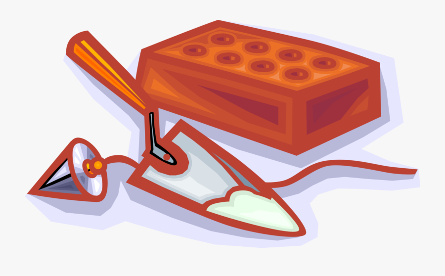 Vector Illustration Of Mason Bricklayer Trowel And, Transparent Clipart