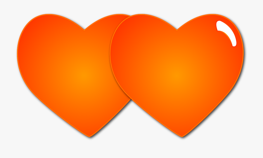 Heart, Love, Valentine, Sweetheart, Orange - Love Orange Png, Transparent Clipart
