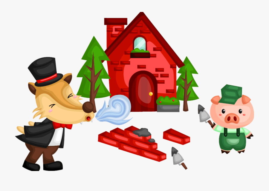 3 Little Pigs Clipart, Transparent Clipart