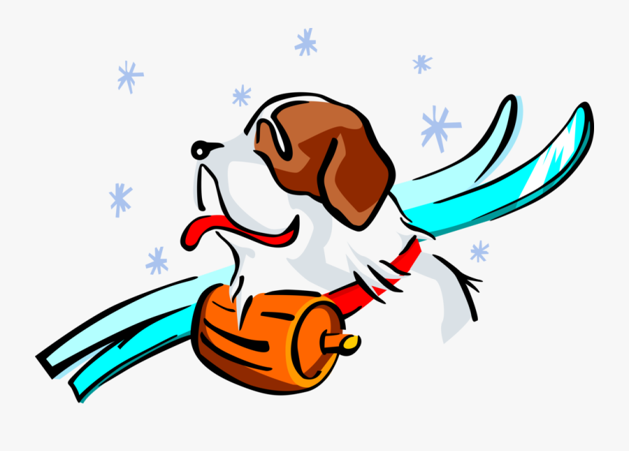 Vector Illustration Of St Bernard Ski Patrol And Rescue - Картинка В Формате Wmf, Transparent Clipart