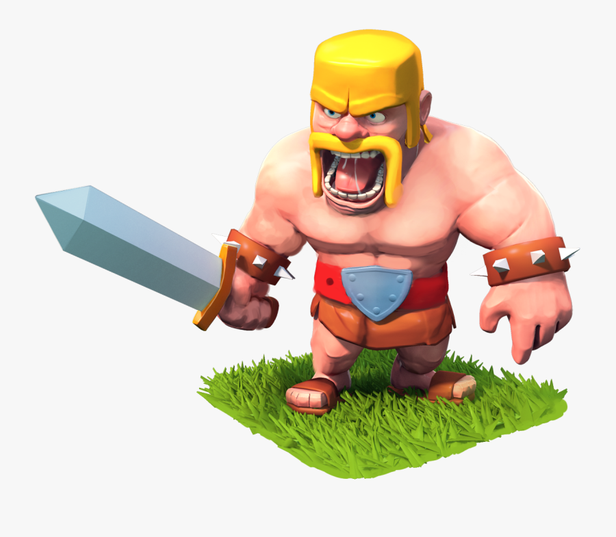 Helmet Clipart Barbarian - Clash Of Clans Barbarian, Transparent Clipart