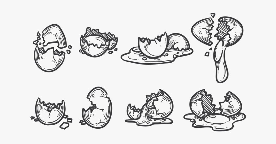 Defekter Ei Ikonen Vektor - Broken Eggs Drawing, Transparent Clipart