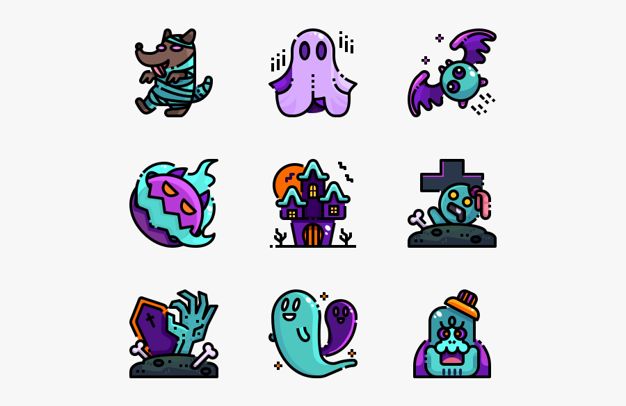 Halloween Icons, Transparent Clipart