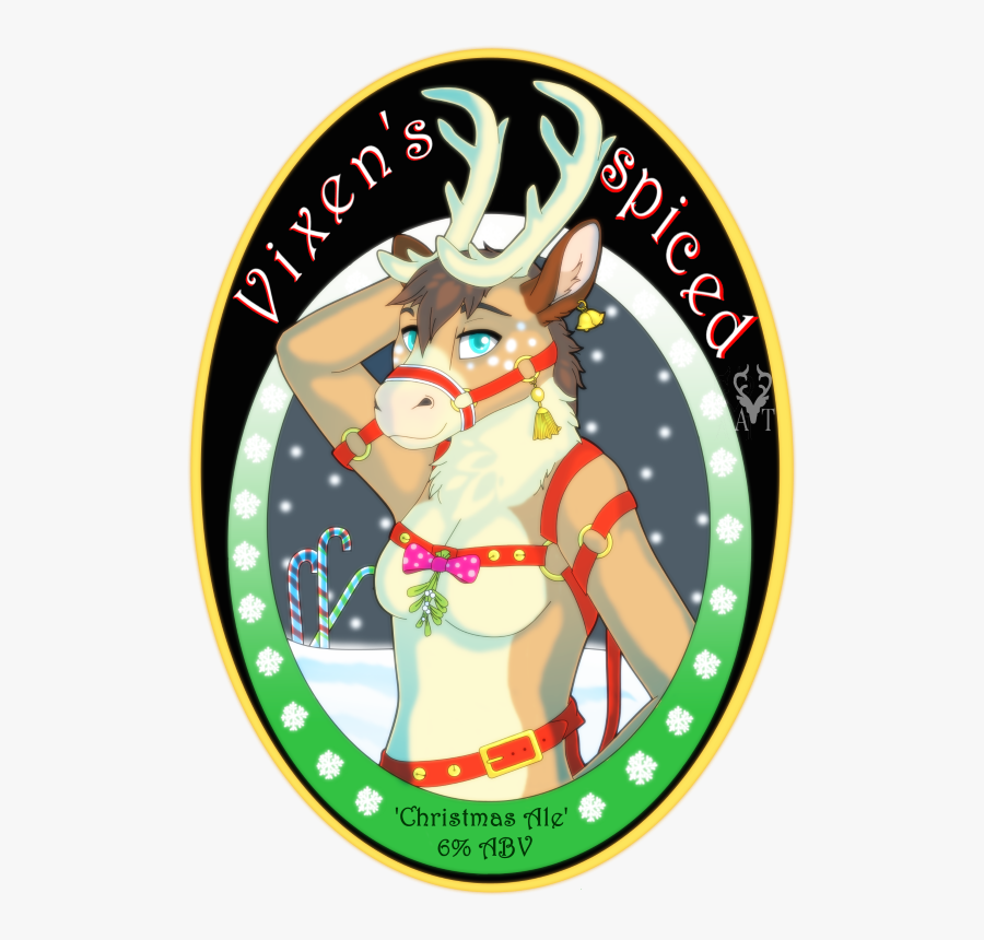 Vixen"s Spiced Beer Bottle Label - Cartoon, Transparent Clipart