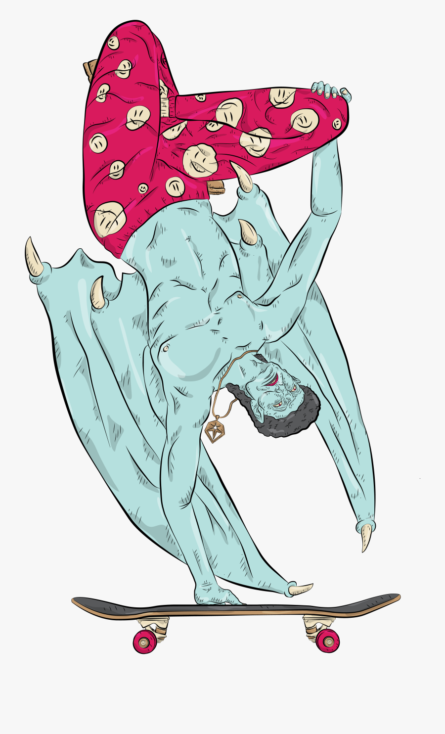 A Couple Of Monsters Skateboarders - Cartoon, Transparent Clipart