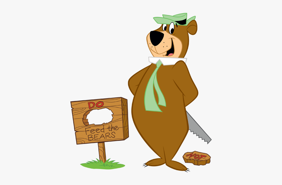Yogi And Boo Boo Stealing Hamburgers - Cartoon, Transparent Clipart