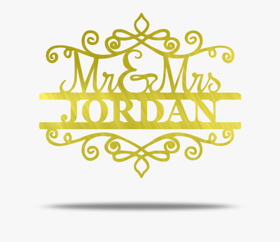 Mr & Mrs Scroll Personalizable Metal Wall Art, Transparent Clipart