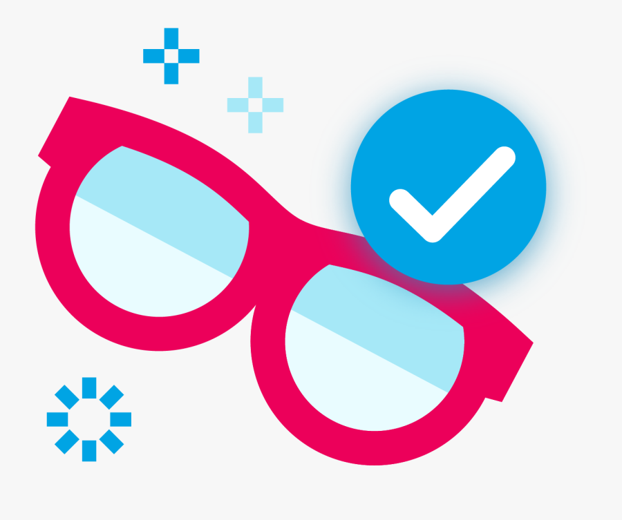 Stylized Icon Of A Pair Of Glasses - Circle, Transparent Clipart