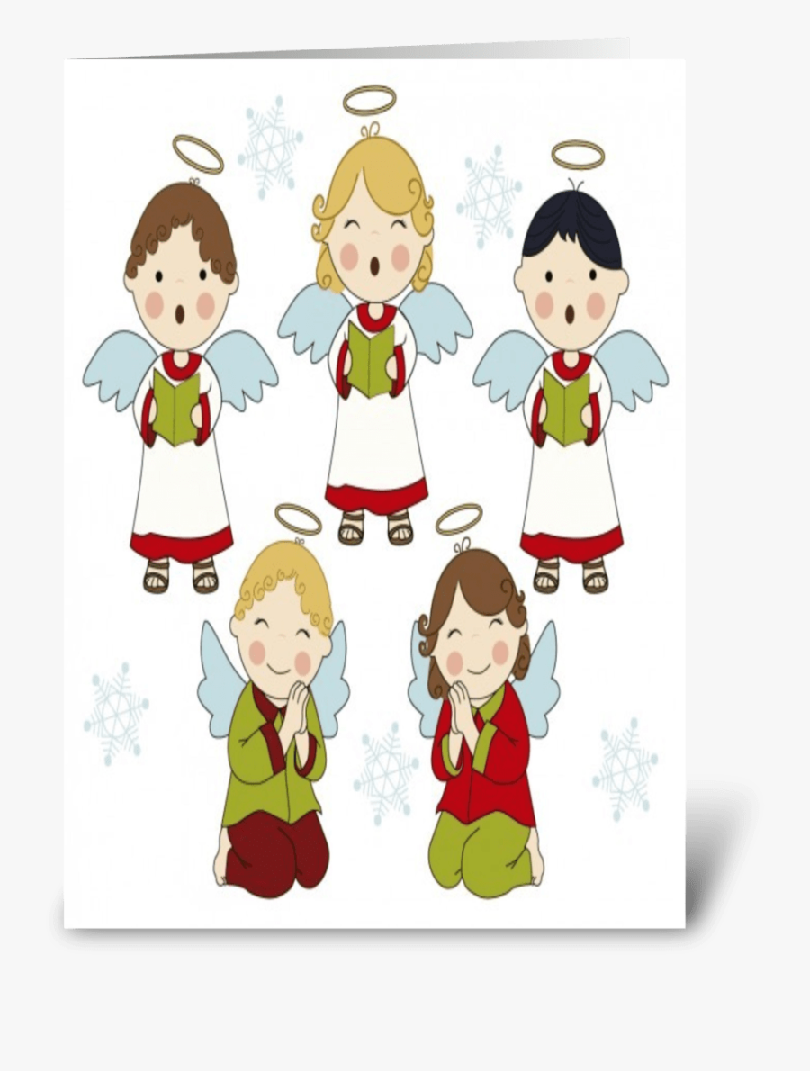 Singing Angels Greeting Card - Cartoon, Transparent Clipart