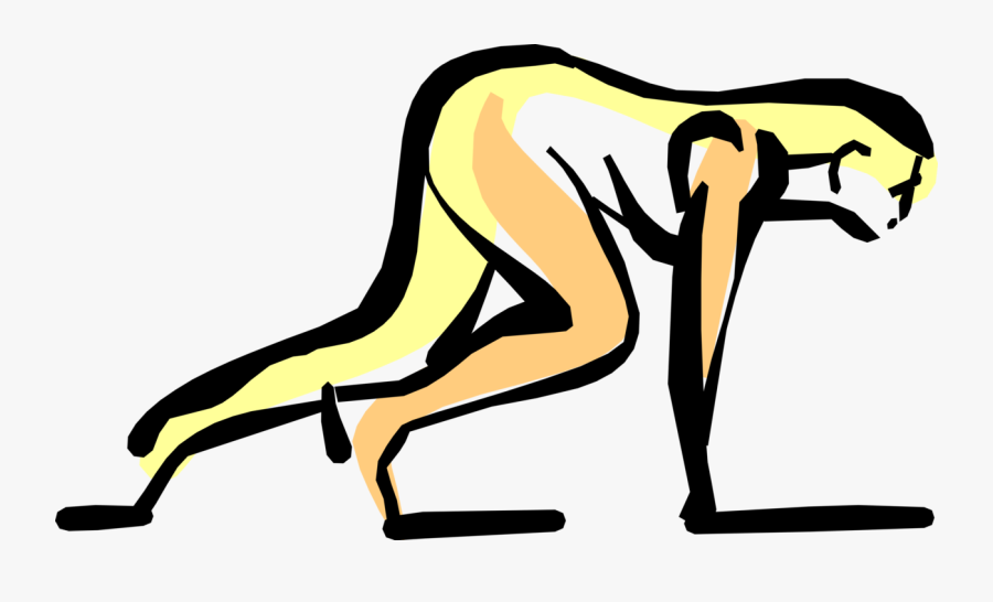 Vector Illustration Of Sports Track And Field Sprinter, Transparent Clipart