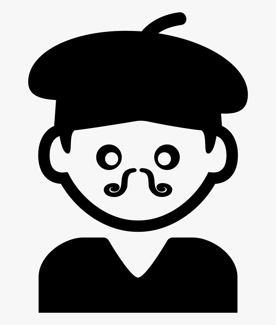 Bohemian Artist Man With Hat And Moustache - Hombre Joven Icono, Transparent Clipart