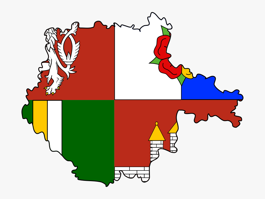 Flag-map Of South Bohemian Region - Czech Republic Coat Of Arms, Transparent Clipart
