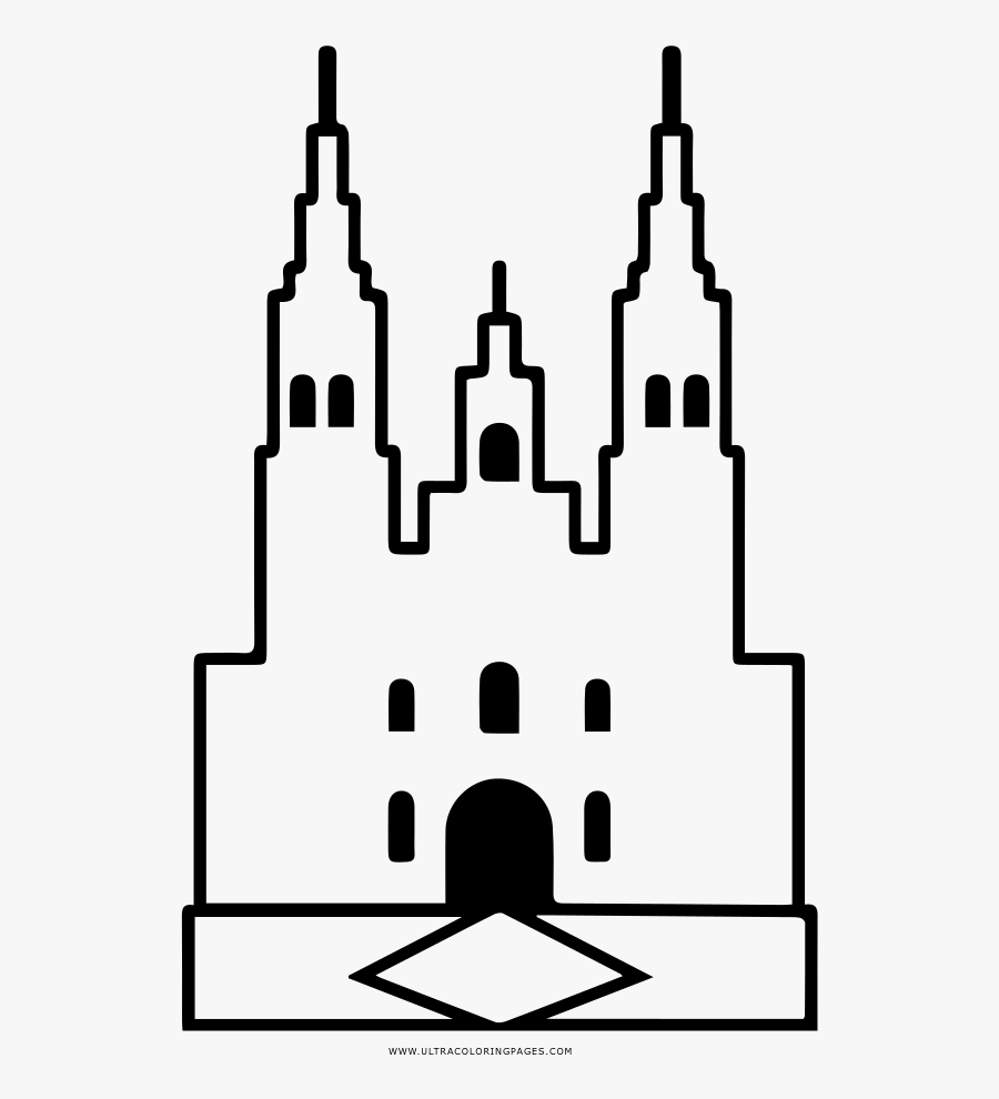 Cathedral Coloring Page, Transparent Clipart