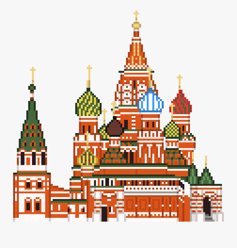St Basils Cathedral Pixel Art, Transparent Clipart