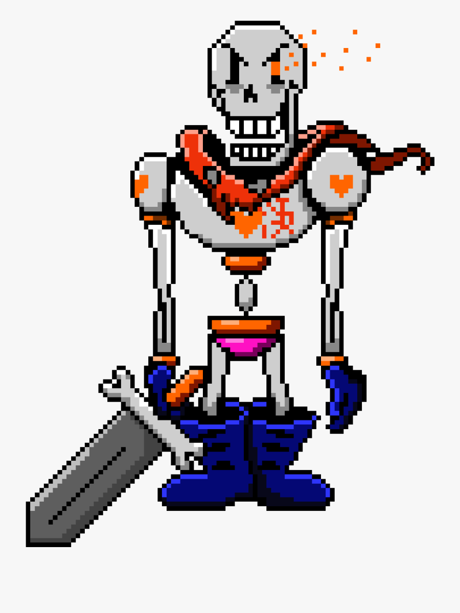 Determined Papyrus Battle Sprite - Undertale Papyrus Sprites, Transparent Clipart