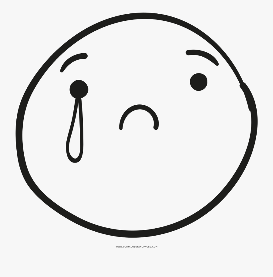 Crying Face Coloring Page - Circle, Transparent Clipart