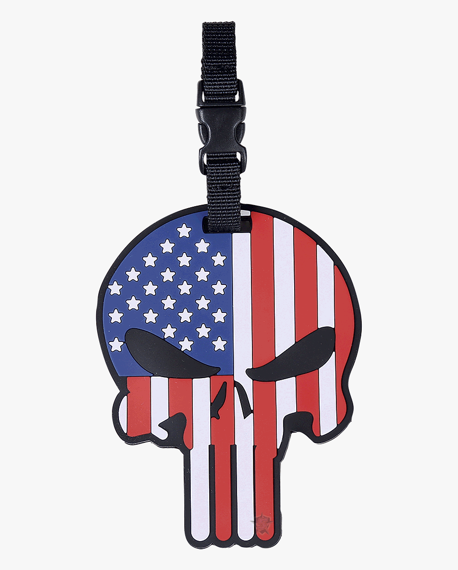 5ive Star Gear Luggage Tags - American Flag Skull Patch Pvc, Transparent Clipart