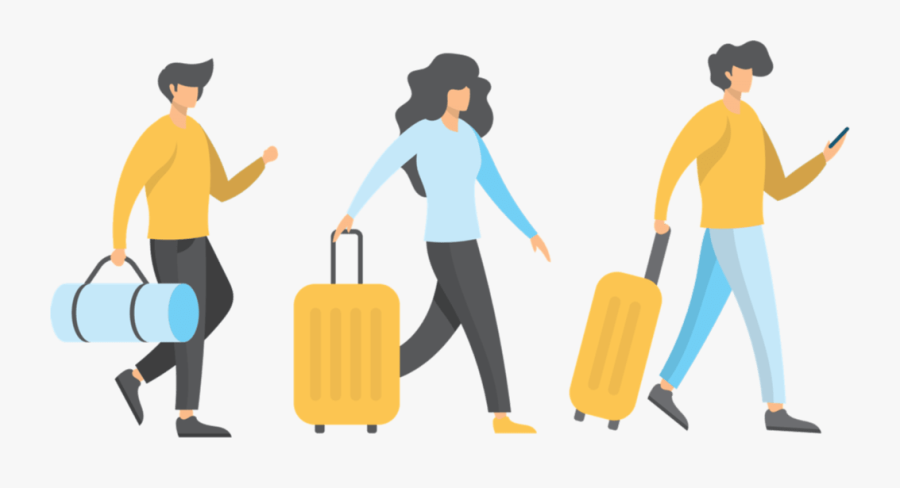 People With Luggage Png, Transparent Clipart
