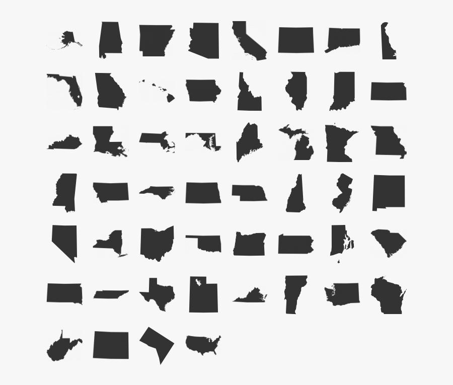 Download States Silhouette Clipart Dingbat United States - All State Shapes, Transparent Clipart