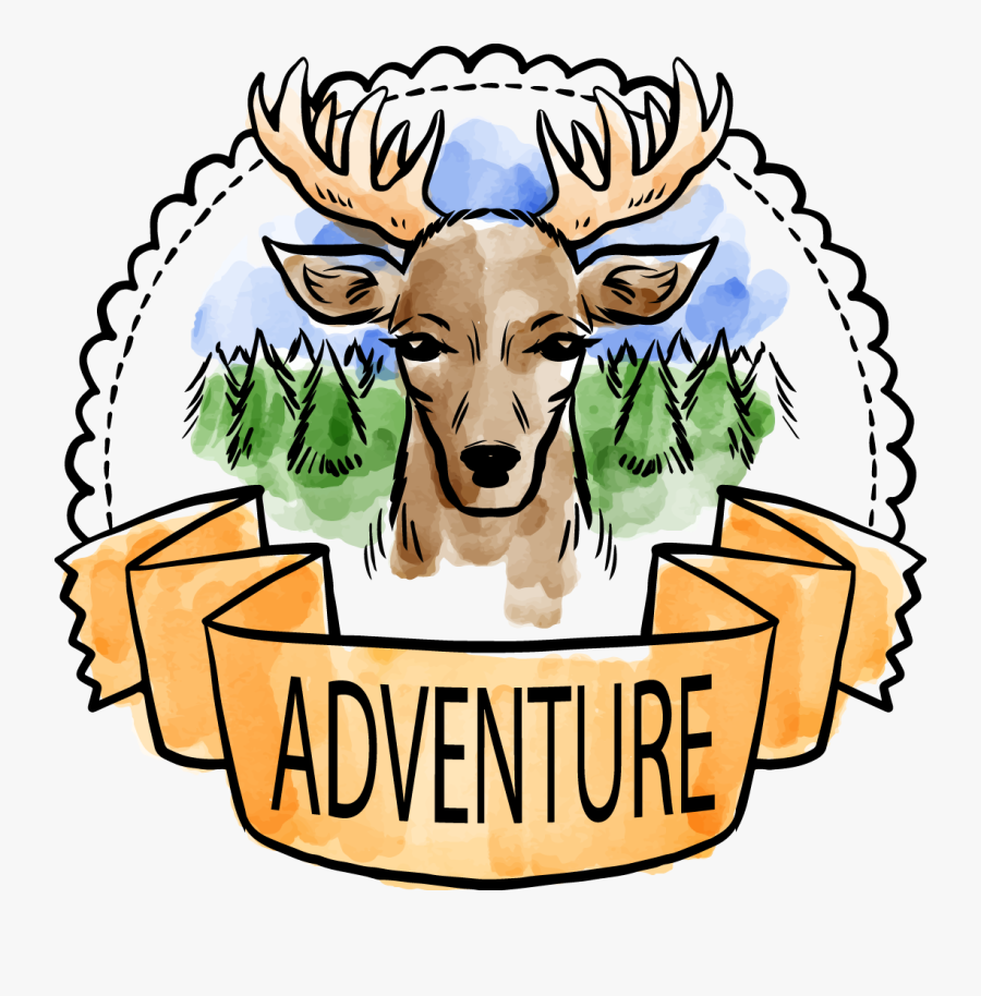 Red Deer Watercolor Painting Forest Clip Art - Forest Deer Hunting Watercolor Png, Transparent Clipart