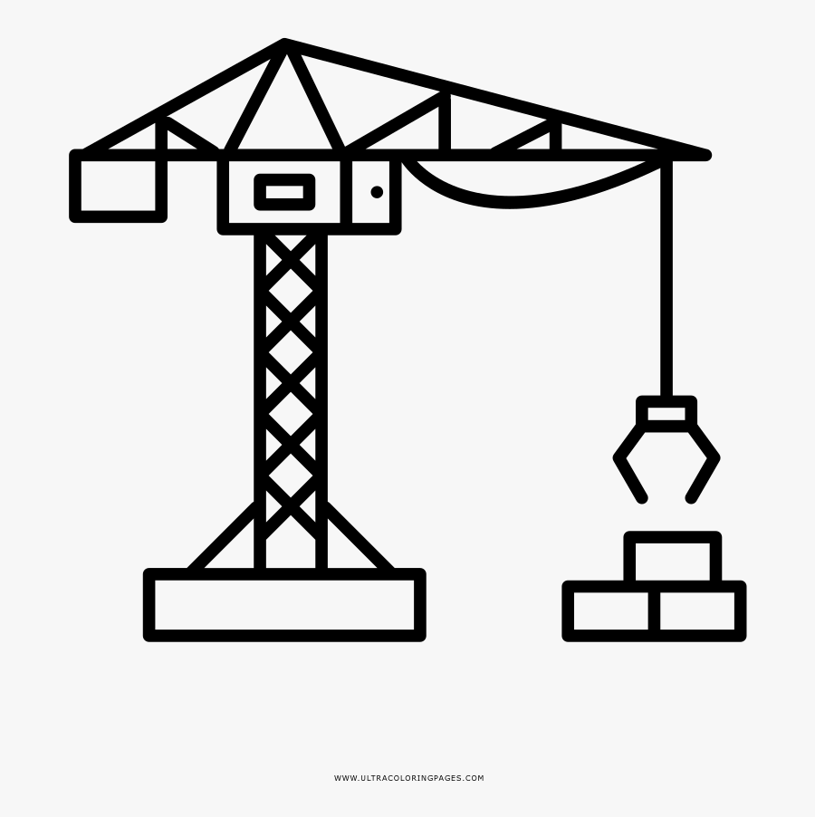 Crane Coloring Page - Line Art, Transparent Clipart