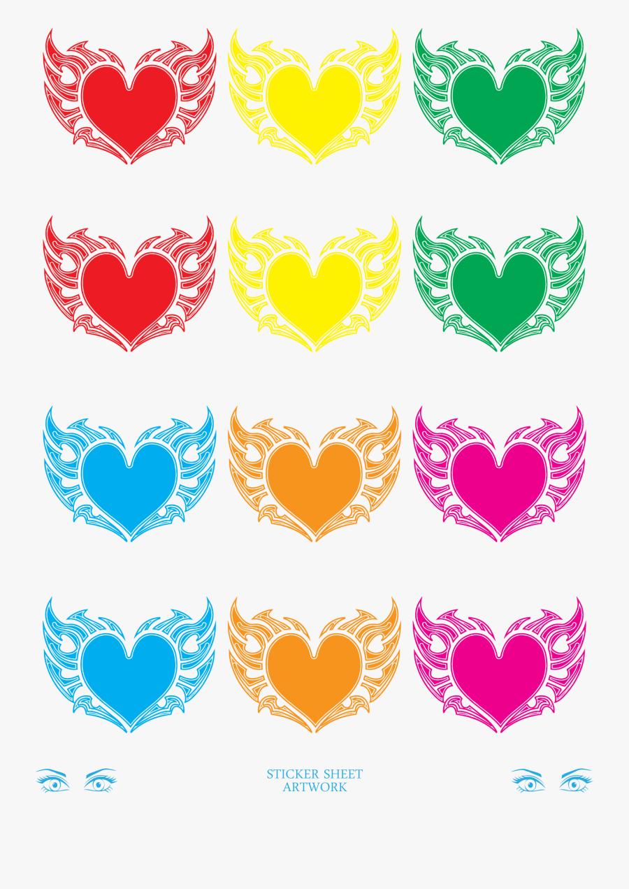 Flaming Heart Sticker Colour Clip Arts - Heart, Transparent Clipart